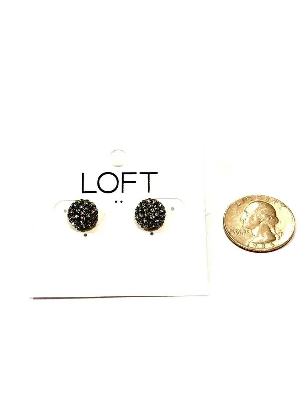 LOFT Sparkling Pave Stud Earrings NWT